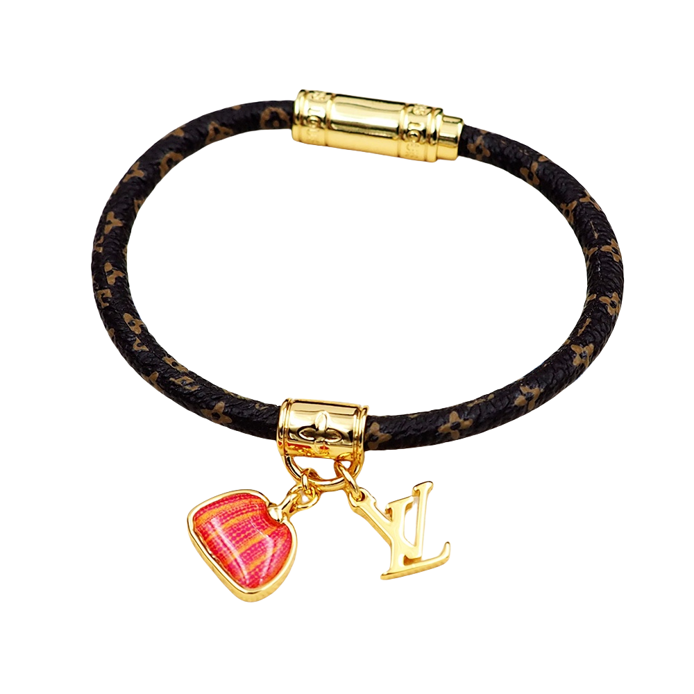 LVS031 M8153E leather LV x YK Hang It Bracelet for men - ccjewelryacc