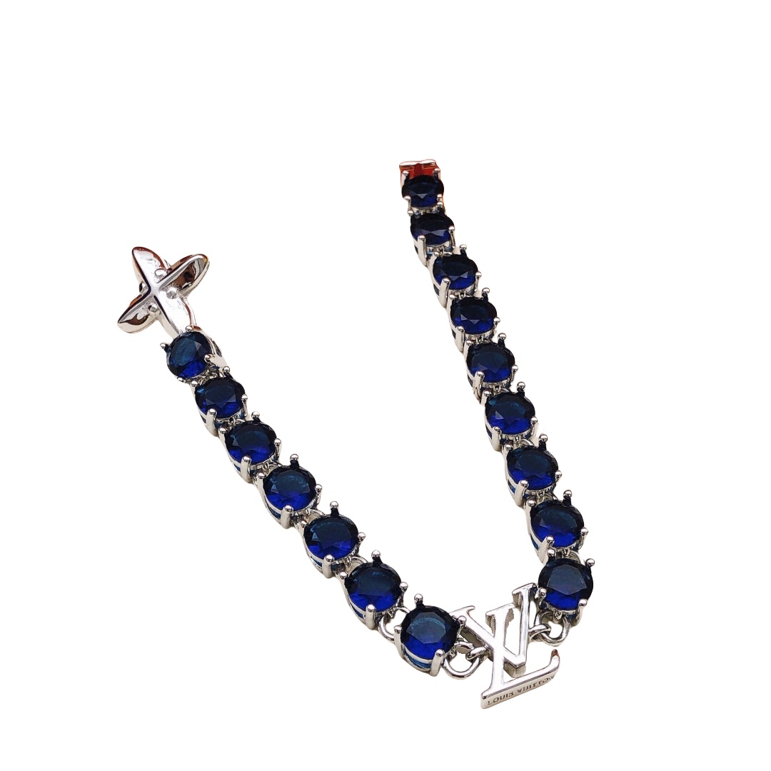 LVS018 LV diamond tennis bracelet for men women - ccjewelryacc