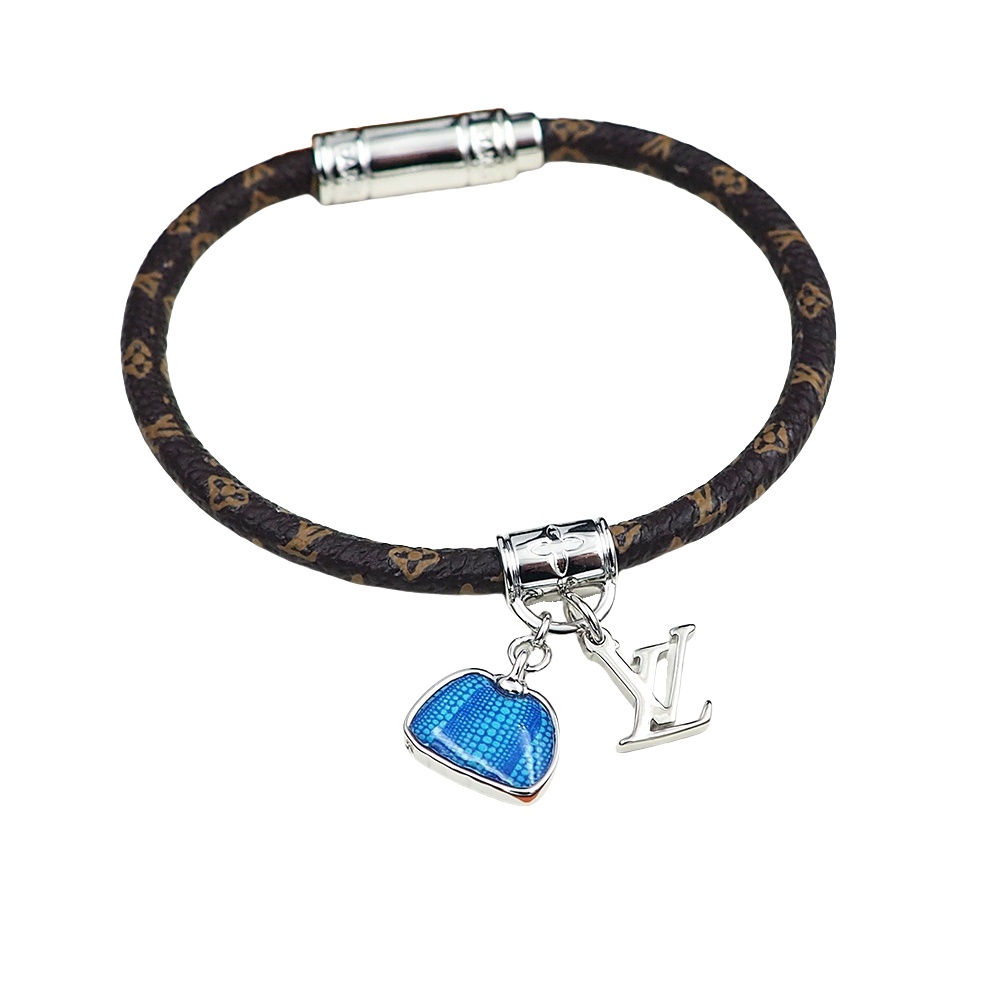 LVS031 M8153E leather LV x YK Hang It Bracelet for men - ccjewelryacc