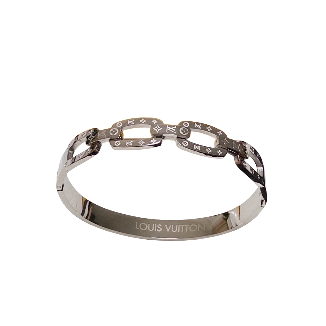 LVS039 LV interlocking Bangle bracelet for men women - ccfashionjewelry