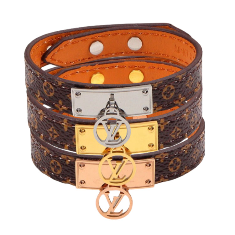 LVS035 LV Monogram Logomania Bracelet for men 19 - ccjewelryacc