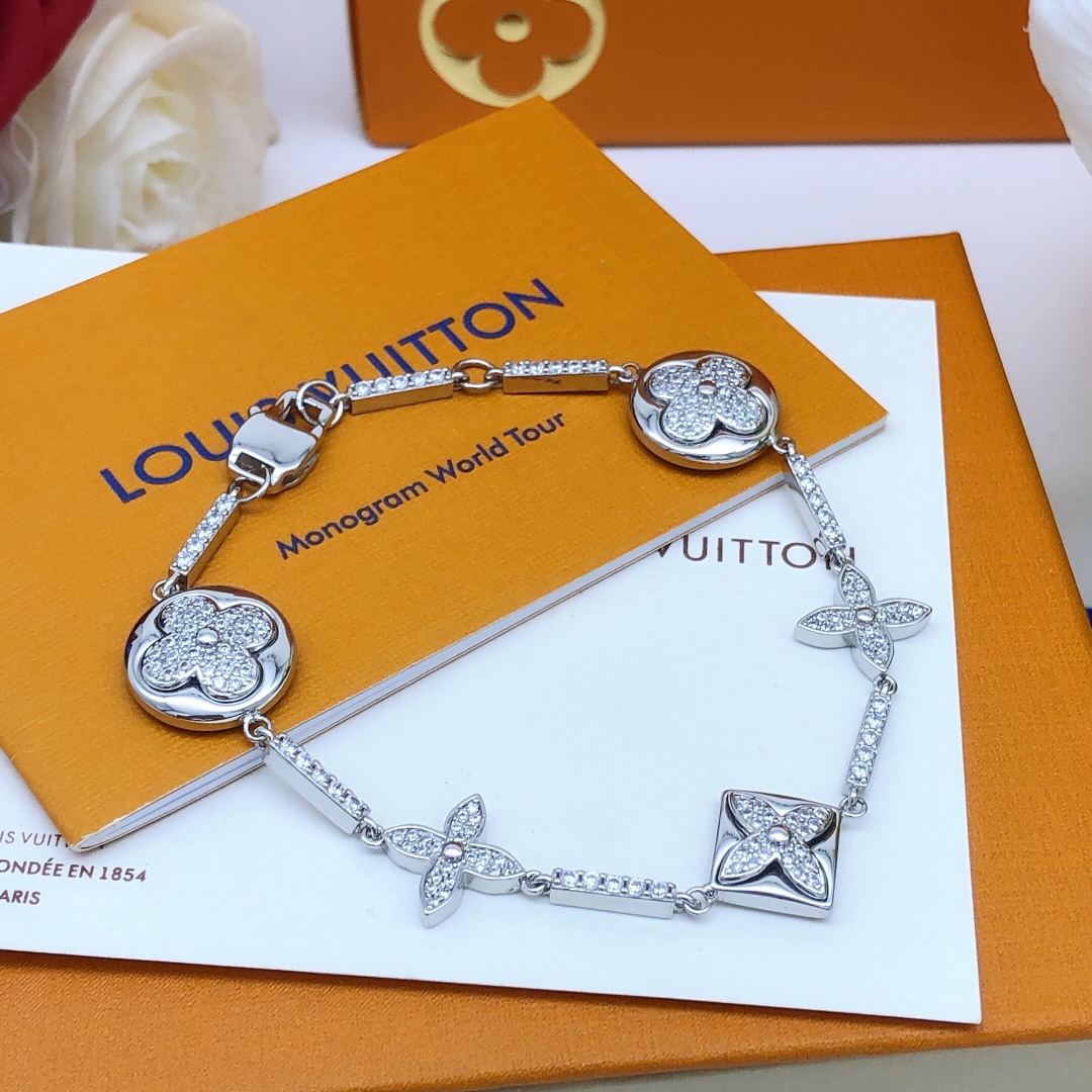 LVS036 Luxury Full Gem Flower Blossom Bracelet 5 motif - ccjewelryacc