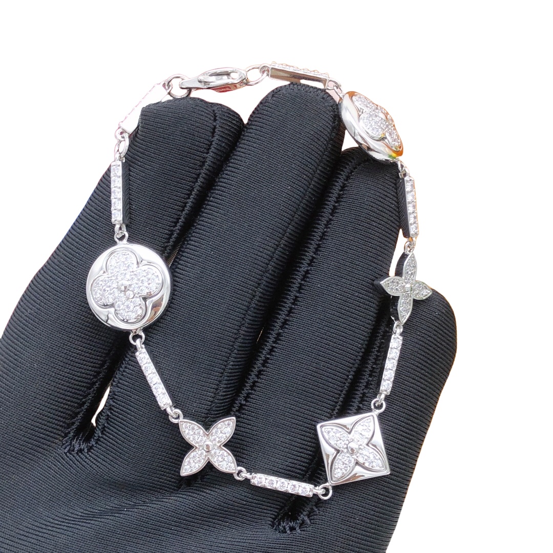LVS036 Luxury Full Gem Flower Blossom Bracelet 5 motif - ccjewelryacc