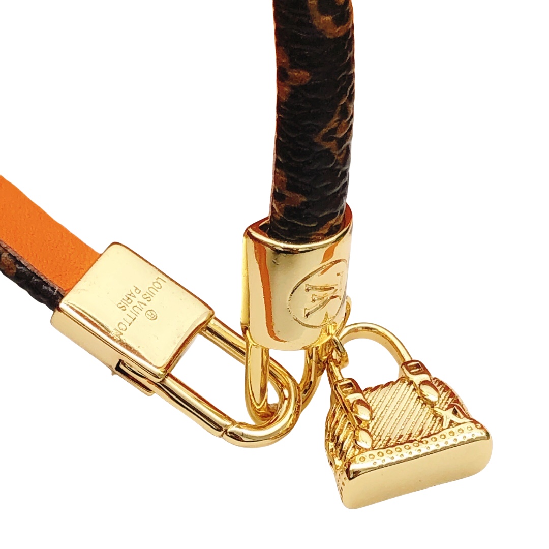 LVS029 leather Monogram Alma bag Charm Bracelet For men M6220E - ccjewelryacc