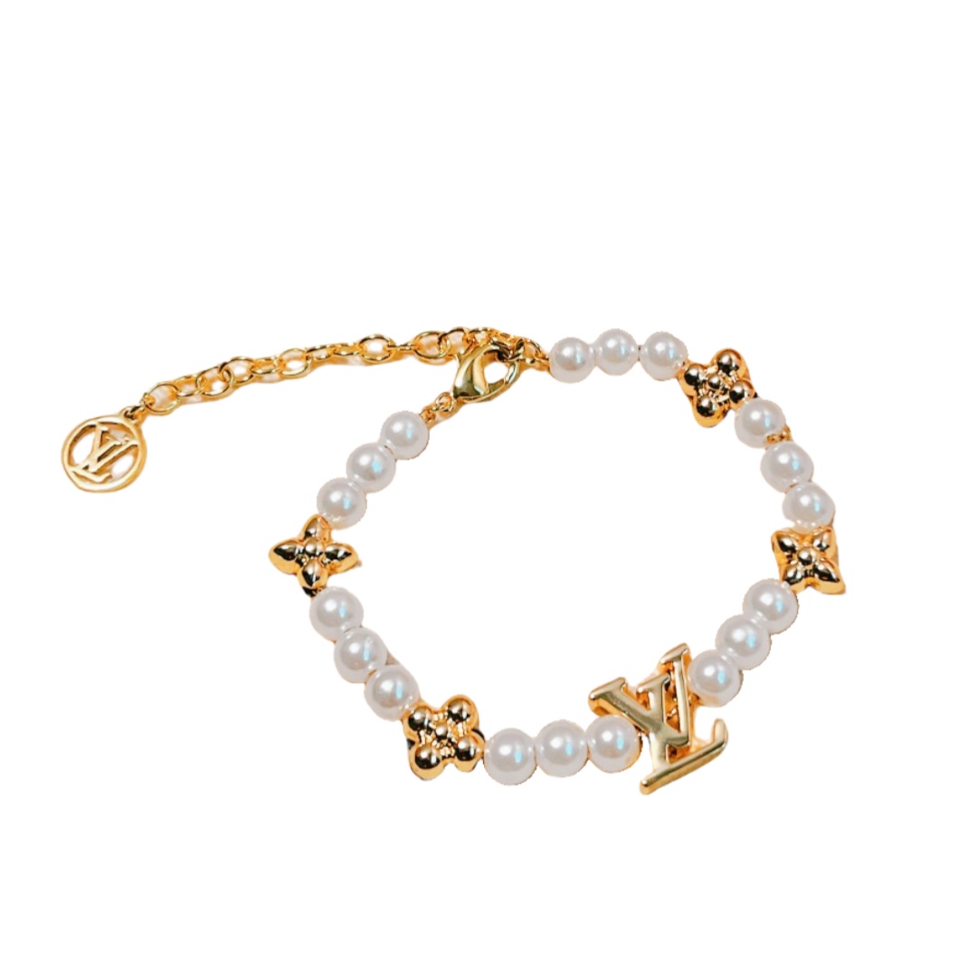 LVS054 M1129A My LV Pearl Bracelet - ccjewelryacc