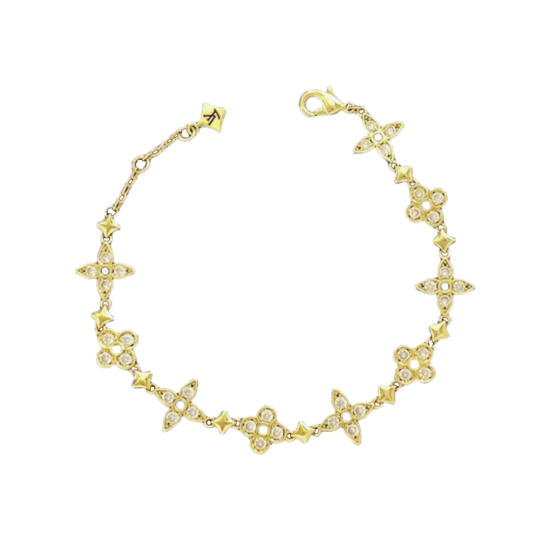 LVS040 LV Clover flower Presbyterian logo diamond bracelet - ccfashionjewelry
