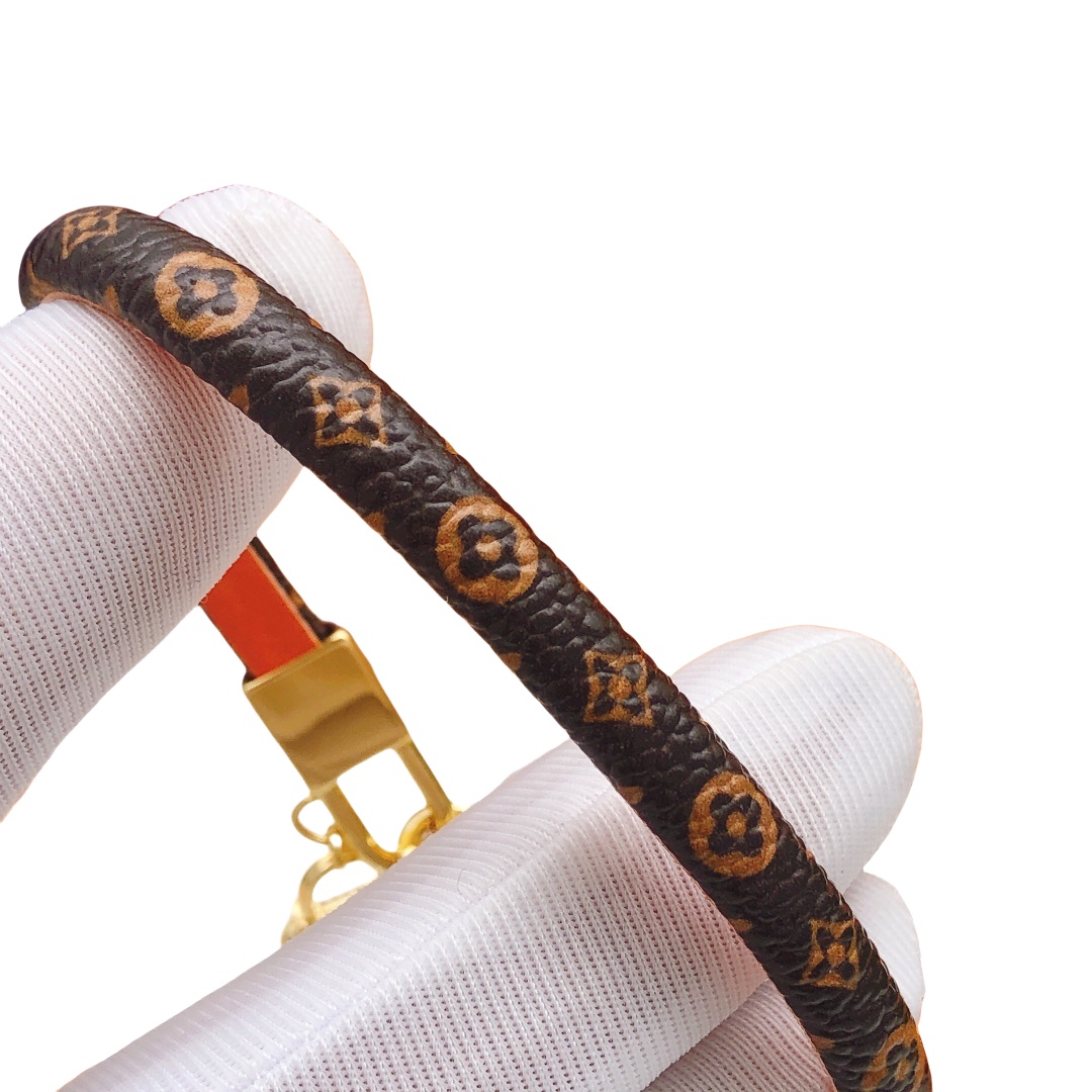 LVS029 leather Monogram Alma bag Charm Bracelet For men M6220E - ccjewelryacc