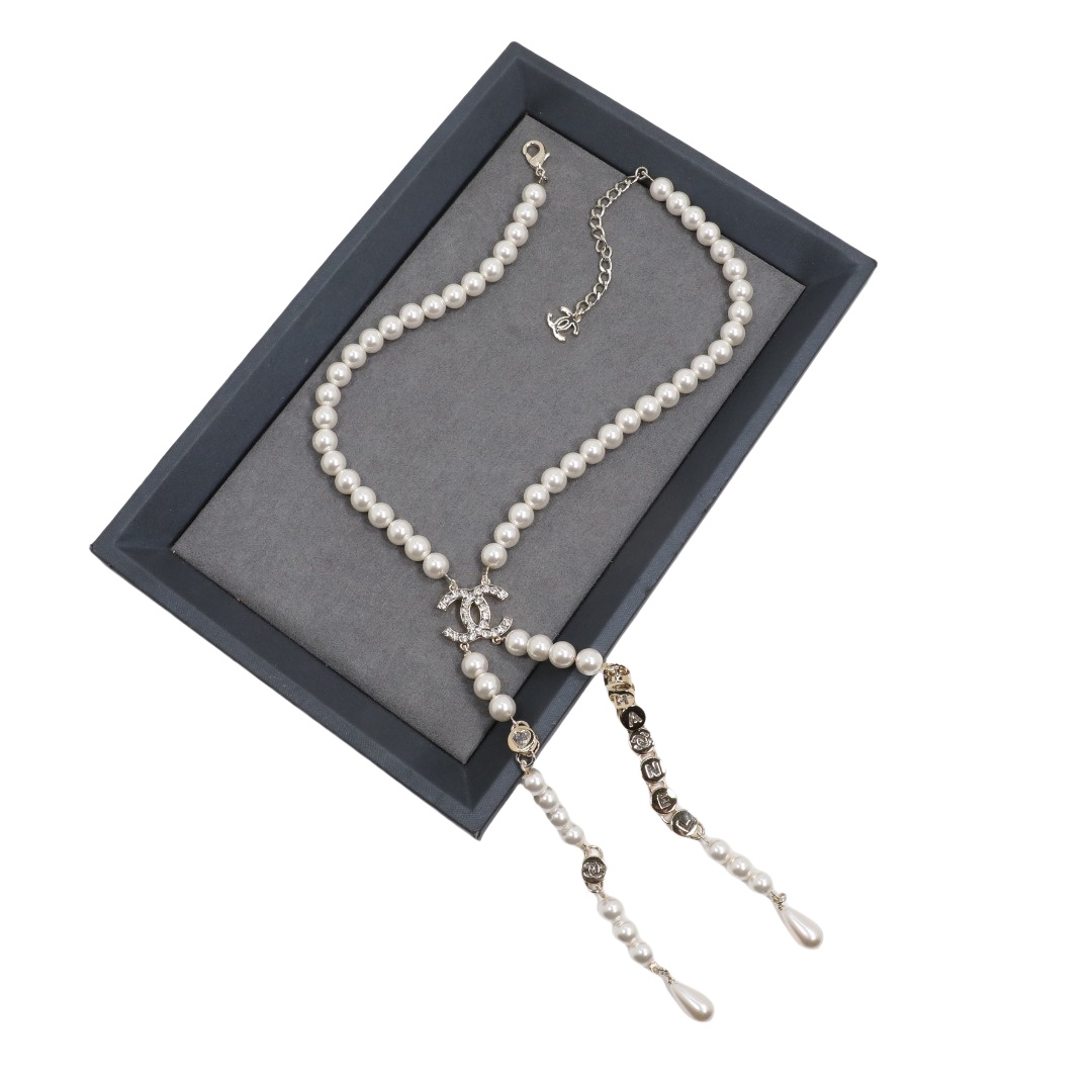 CCN569 Tassel pendant pearl necklace - ccjewelryacc