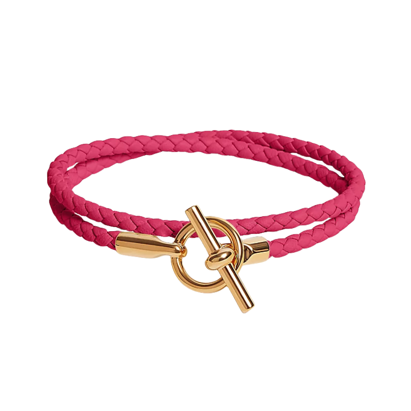 HMS007 Leather and OT buckle Glenan Double Tour bracelet for men - ccfashionjewelry