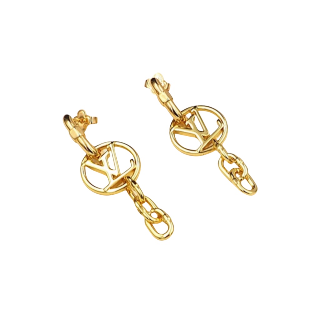 LVE117 LV Chain It Earrings Gold - ccjewelryacc