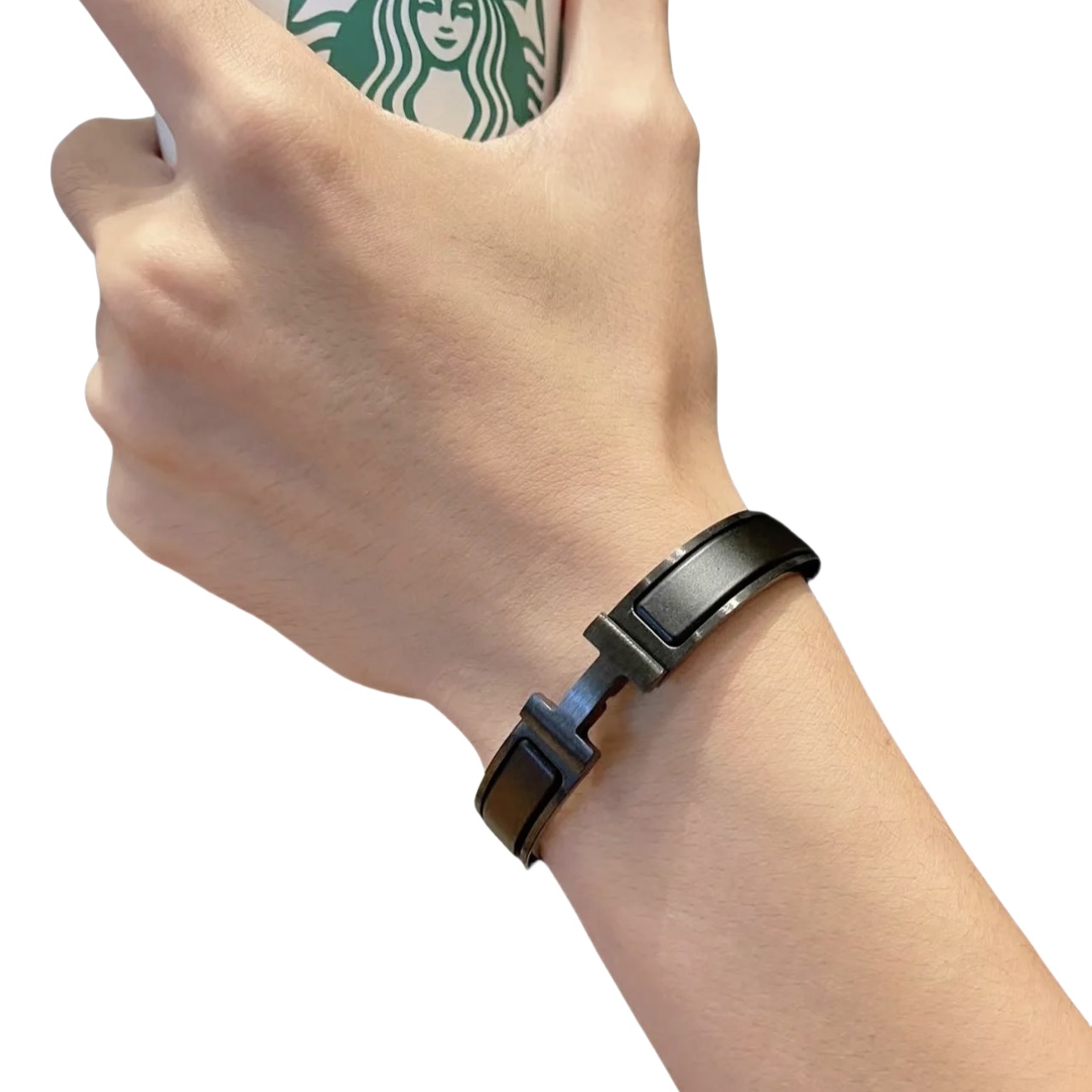 HMS035 Clic HH So Black bracelet for men - ccjewelryacc