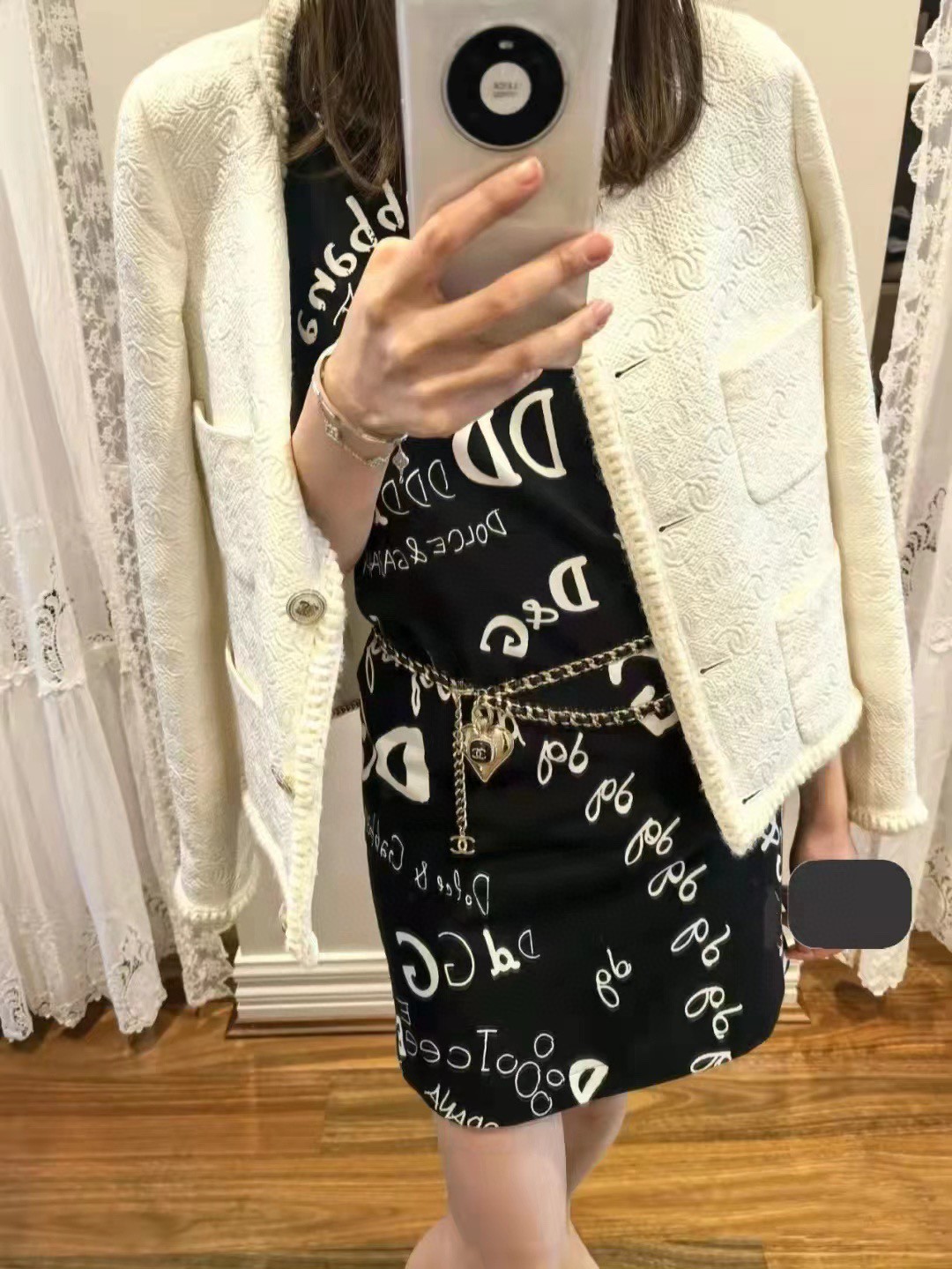 CCW010 Metal leather chain with heart CC logo charm Waist chain belt - ccjewelryacc