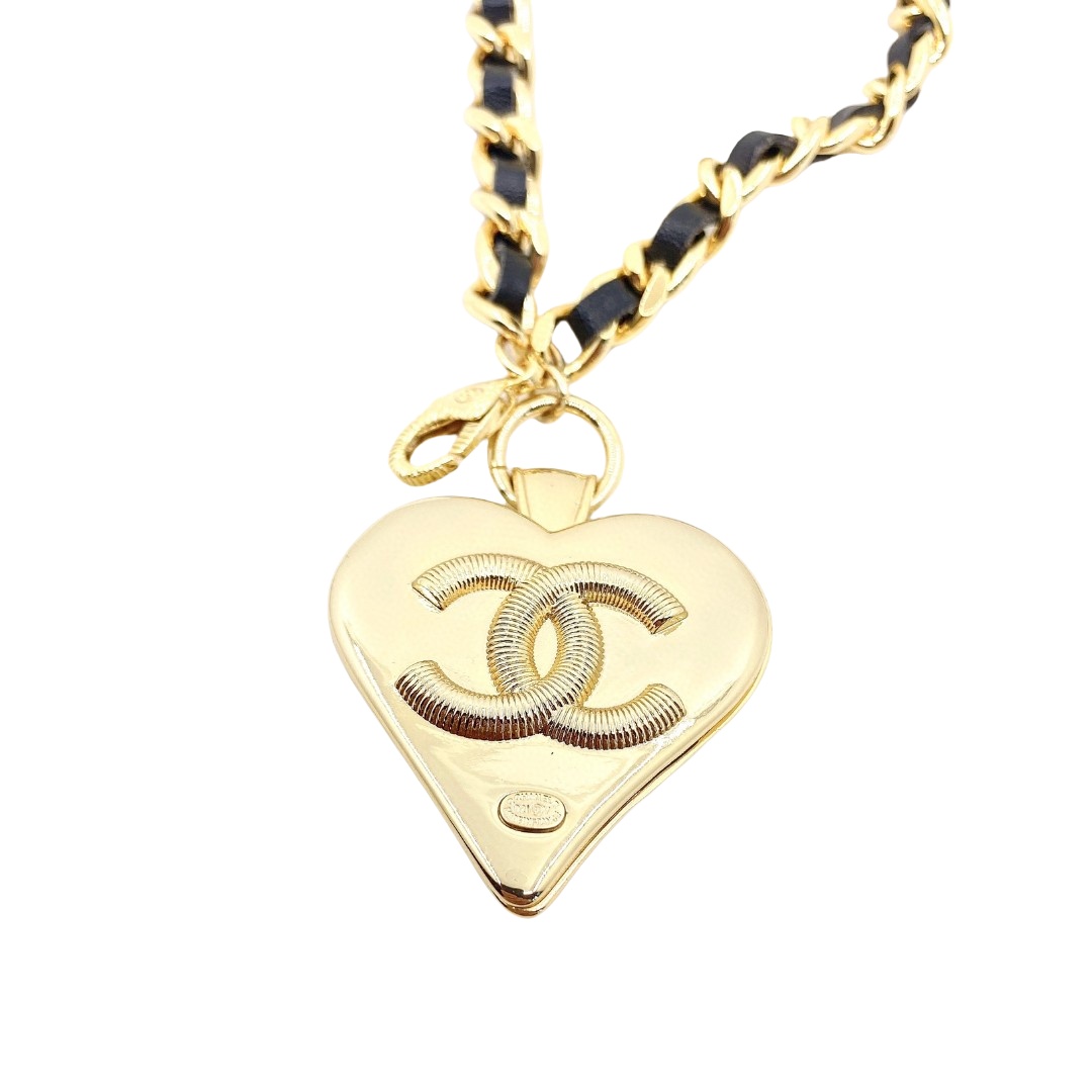 CCW010 Metal leather chain with heart CC logo charm Waist chain belt - ccfashionjewelry