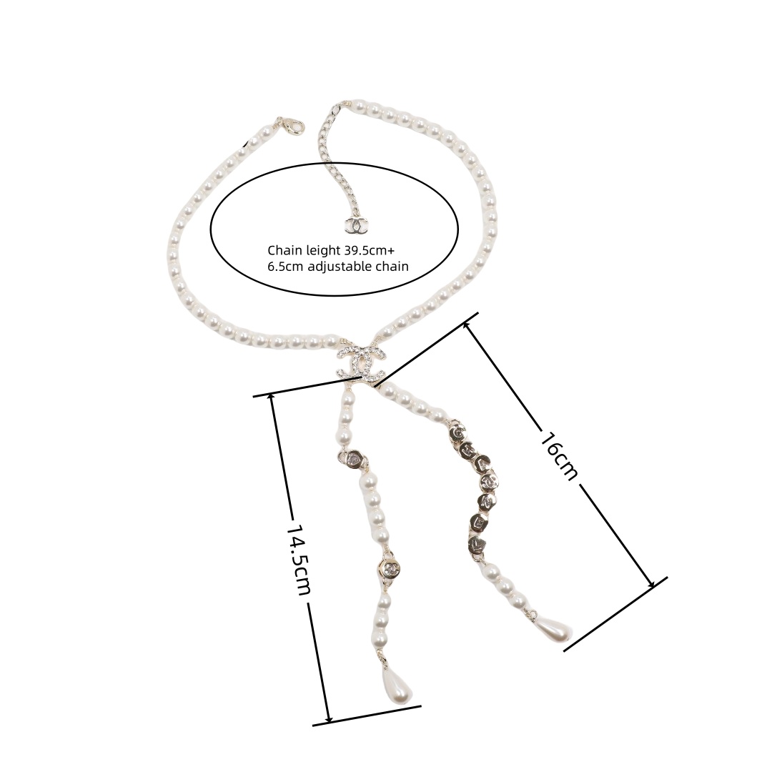 CCN569 Tassel pendant pearl necklace - ccjewelryacc