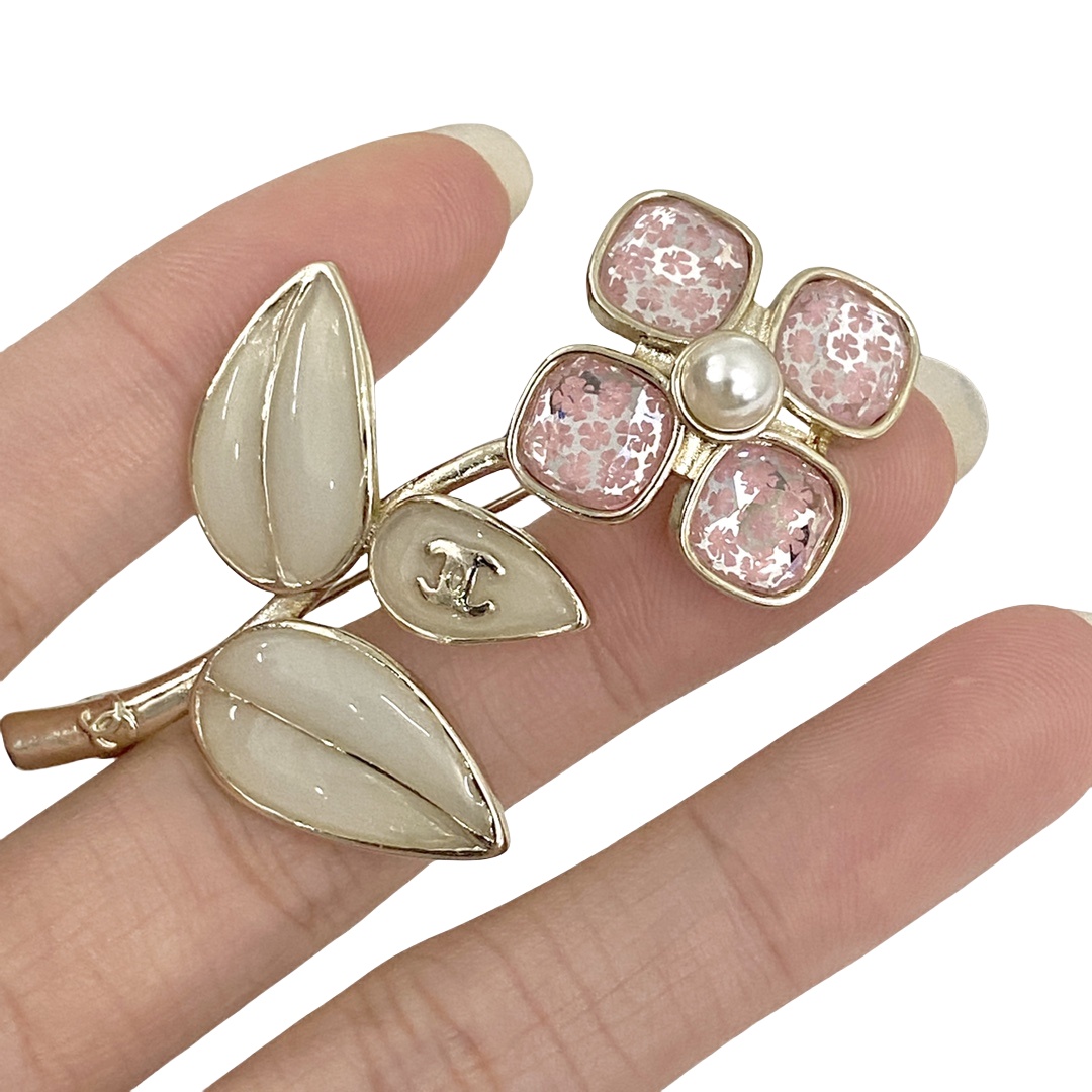 BCB351 leaf flower CC brooch - ccjewelryacc