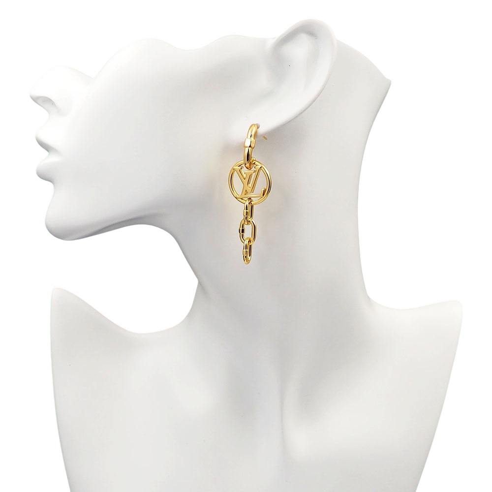 LVE117 LV Chain It Earrings Gold - ccjewelryacc