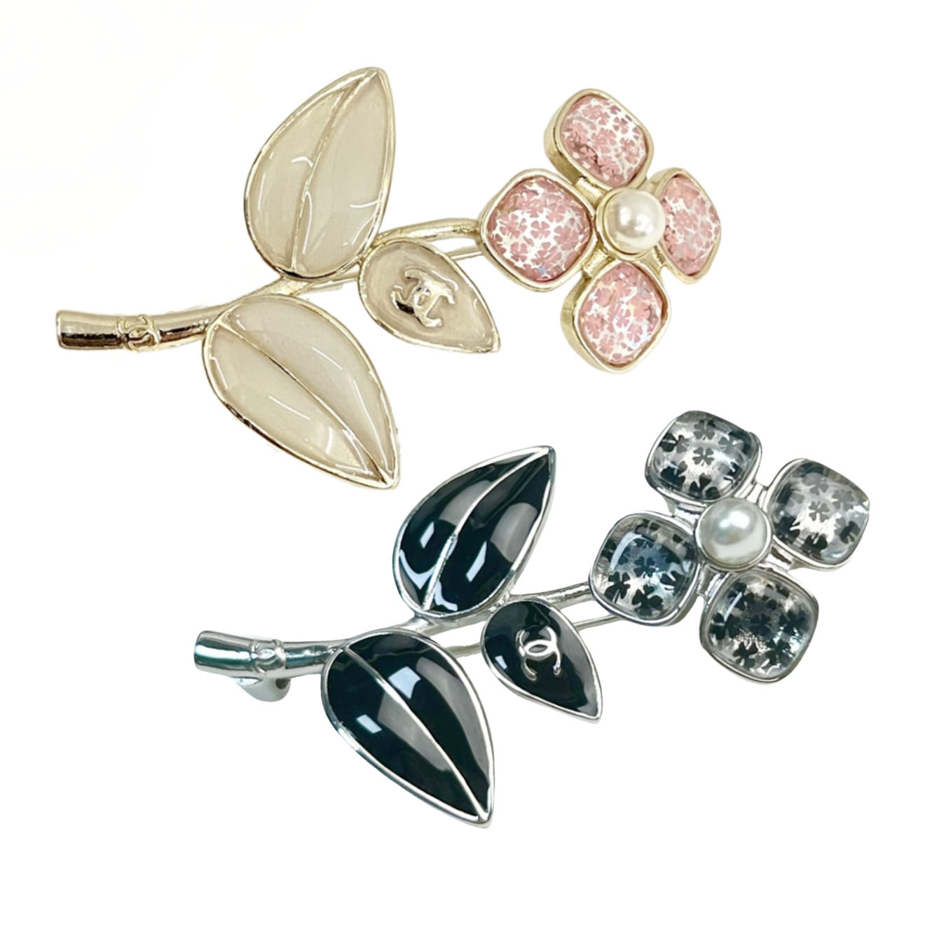 BCB351 leaf flower CC brooch - ccjewelryacc