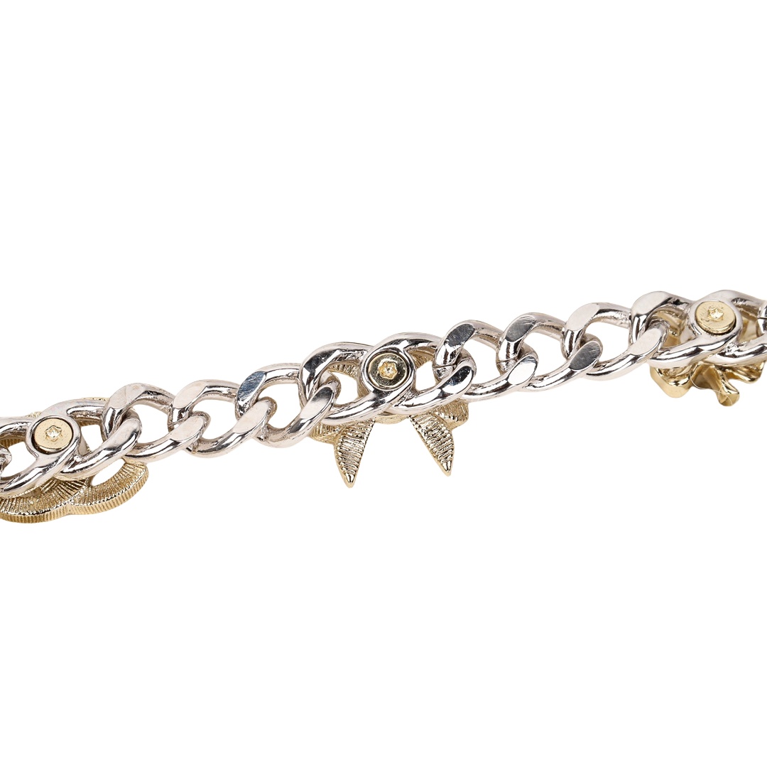 CCN571 24K Metal Four-leaf clover bow cc logo choker necklace - ccjewelryacc