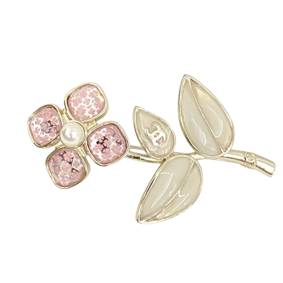 BCB351 leaf flower CC brooch - ccjewelryacc