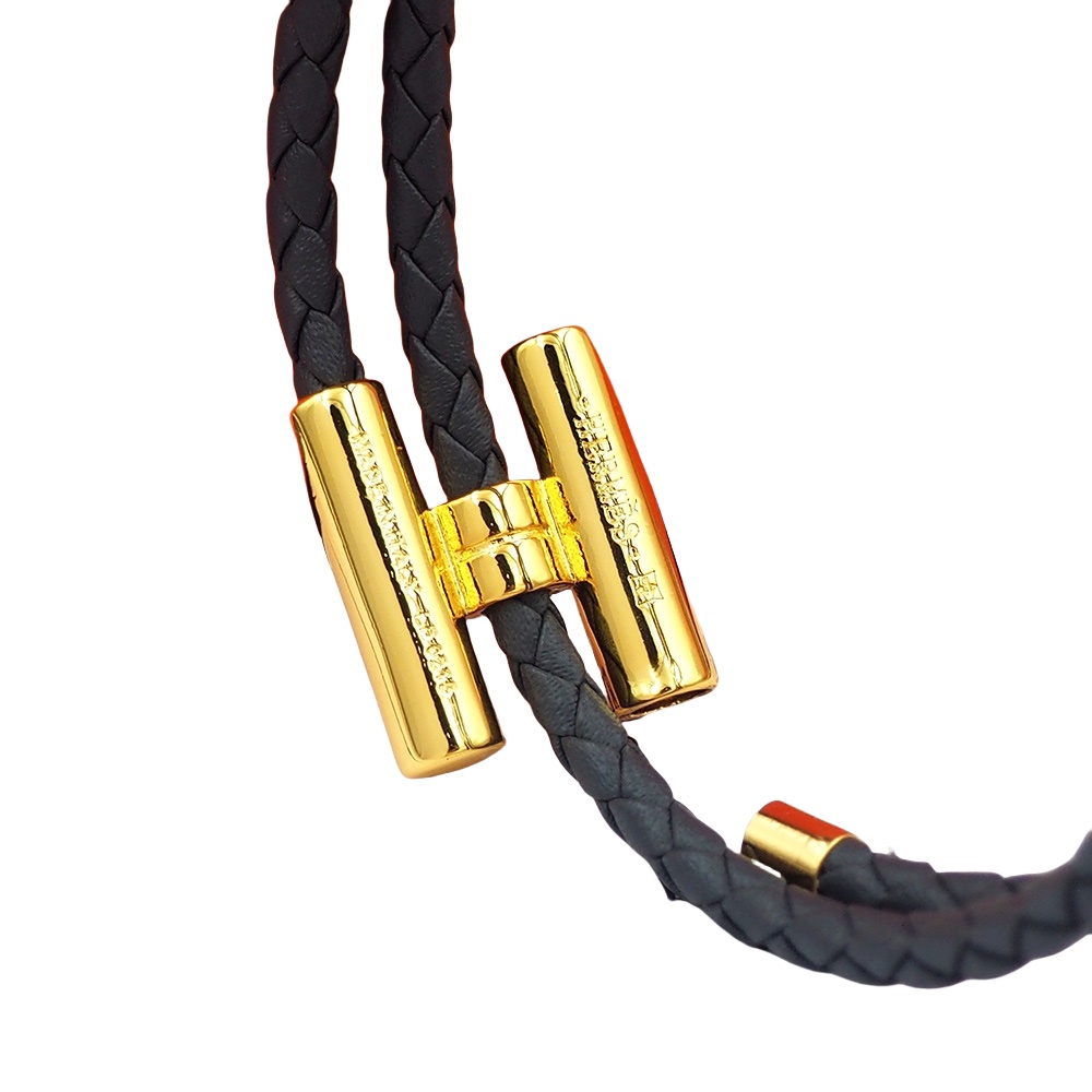 HMS022 Leather H buckle Armband Tournis Tresse bracelet for men - ccjewelryacc