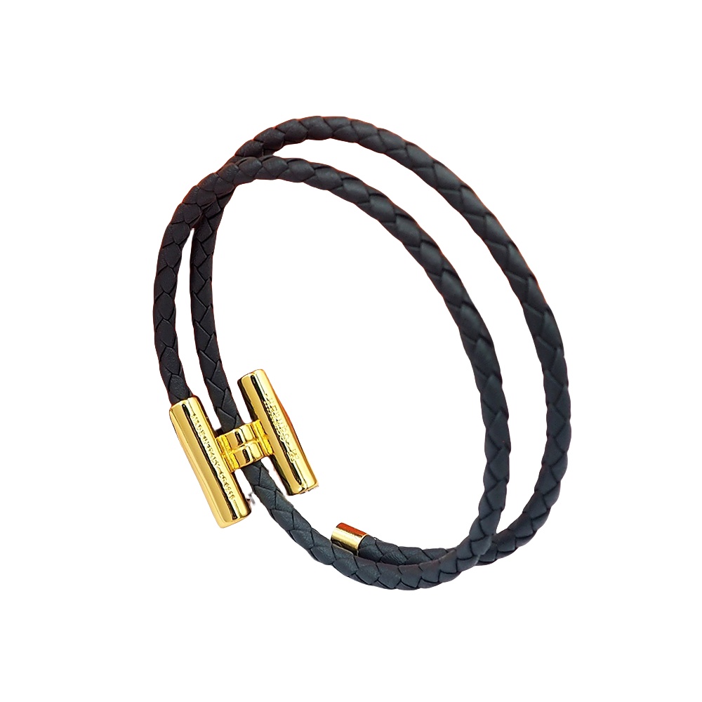 HMS022 Leather H buckle Armband Tournis Tresse bracelet for men - ccjewelryacc