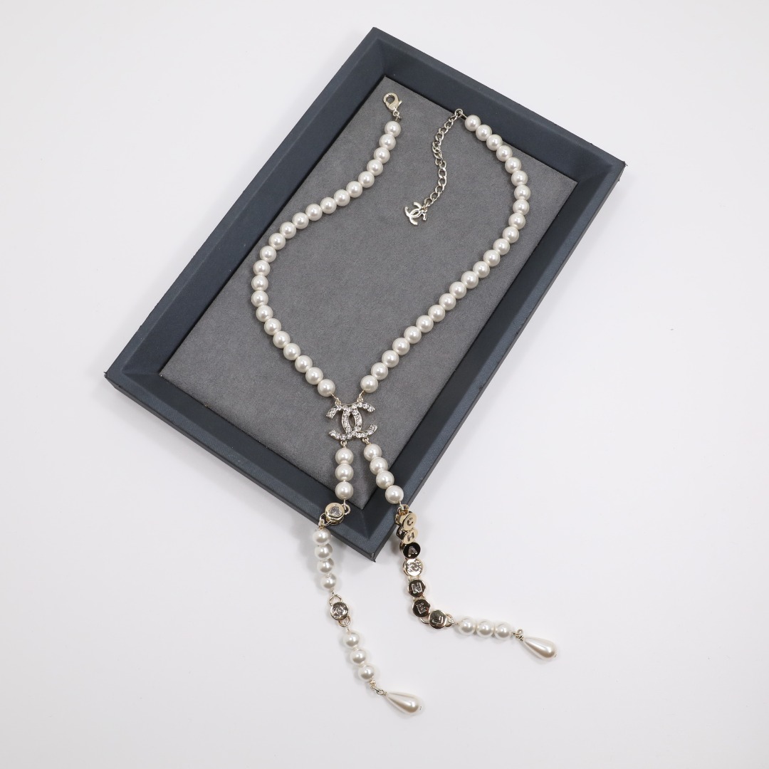 CCN569 Tassel pendant pearl necklace - ccjewelryacc