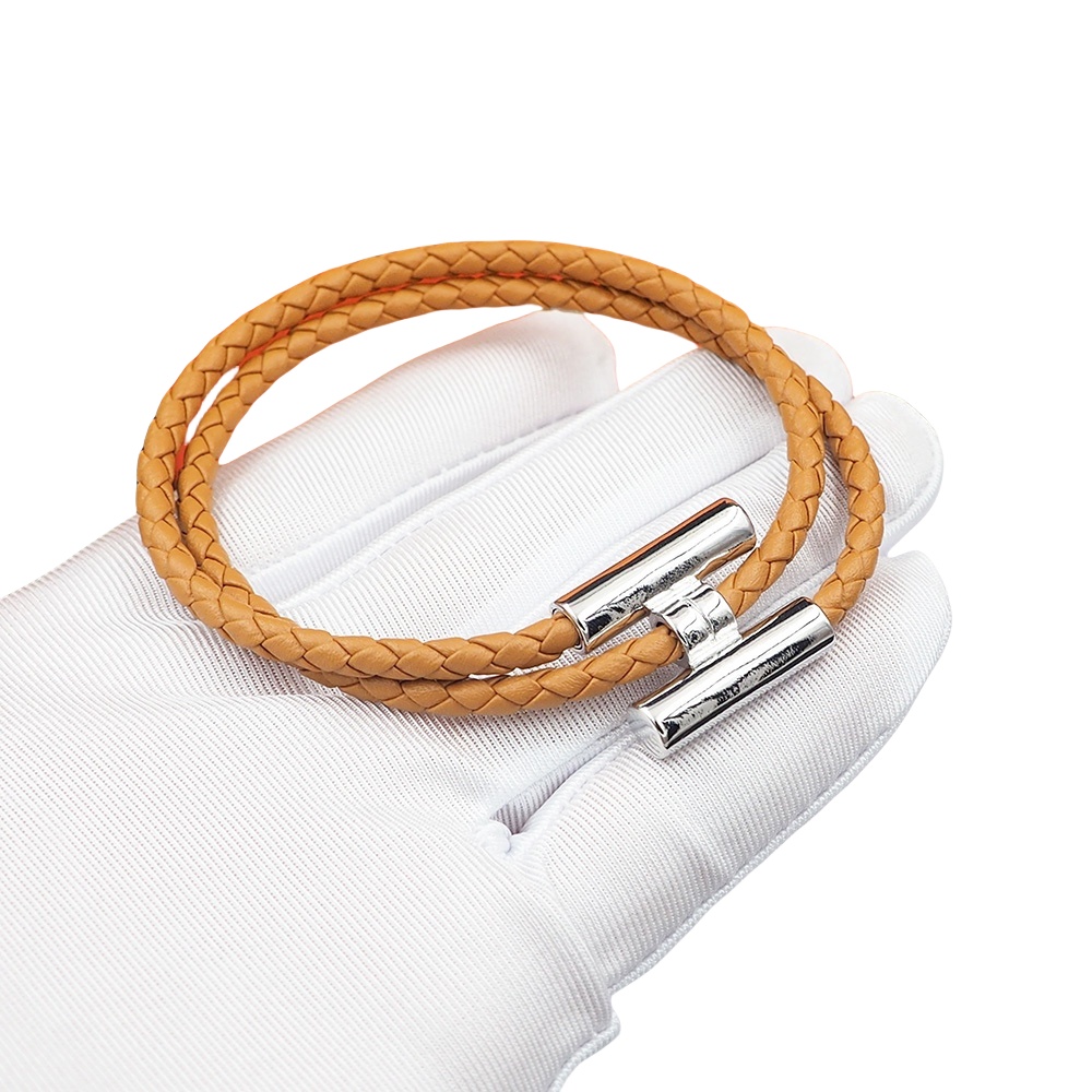 HMS022 Leather H buckle Armband Tournis Tresse bracelet for men - ccjewelryacc