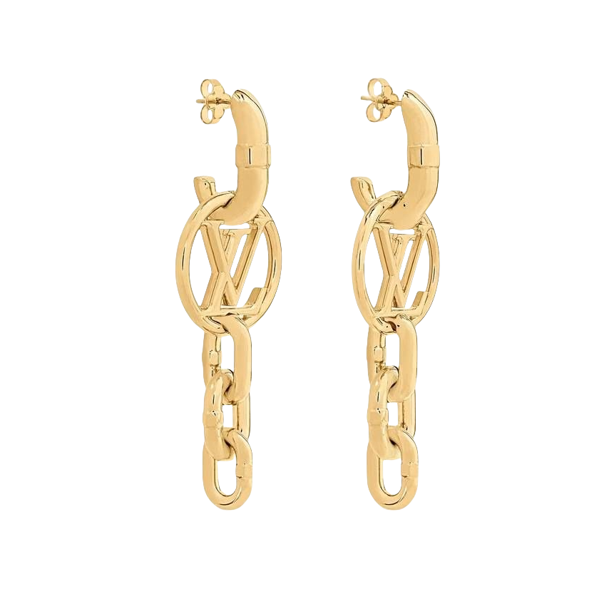 LVE117 LV Chain It Earrings Gold - ccjewelryacc