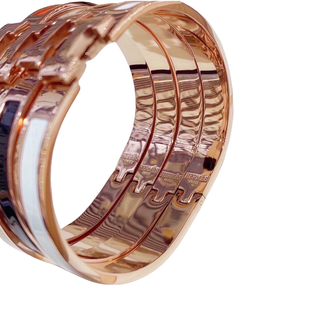 HMS027 Mini 8mm Enamel clic H bracelet - ccjewelryacc