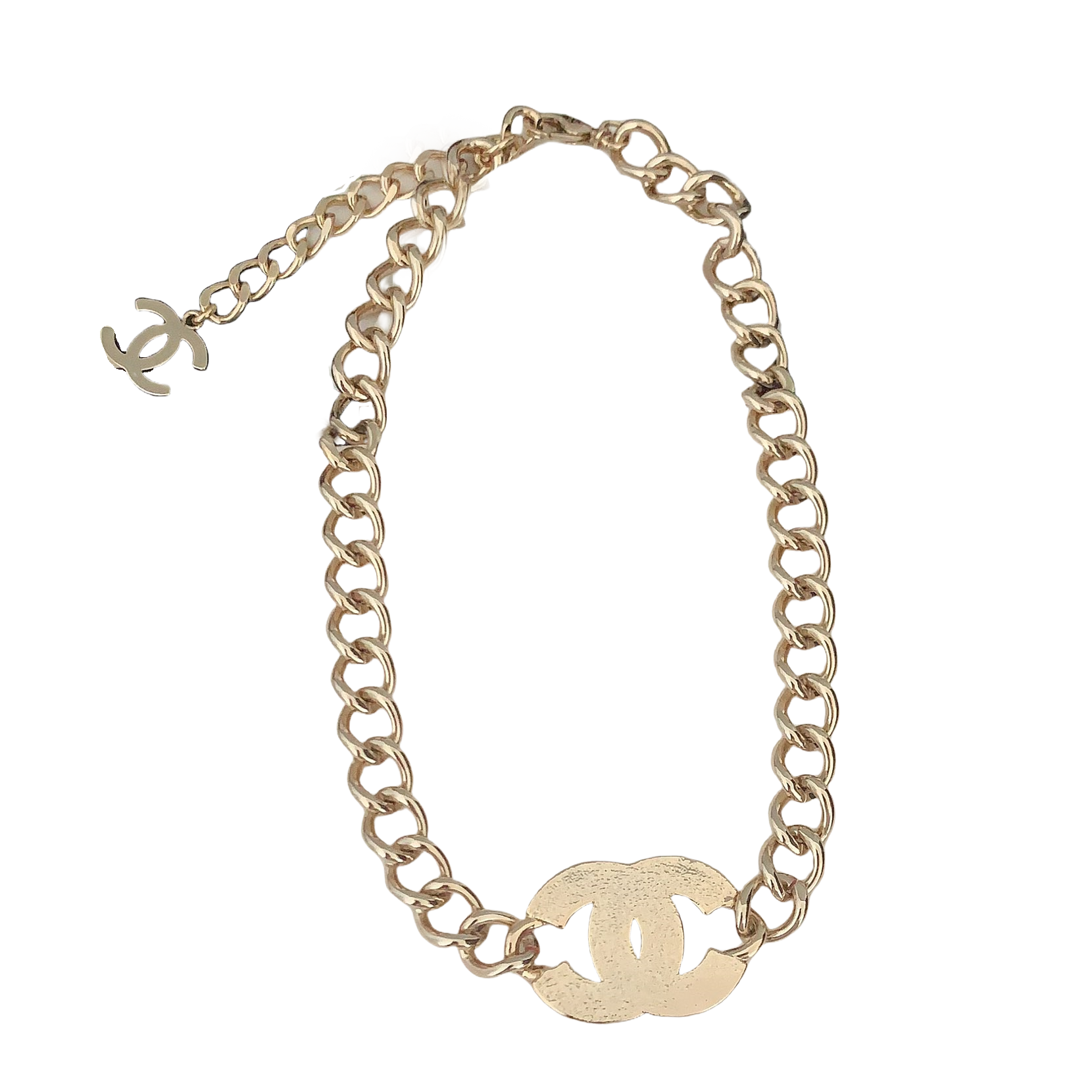 CCN048 Blue CC logo choker necklace chain - ccjewelryacc