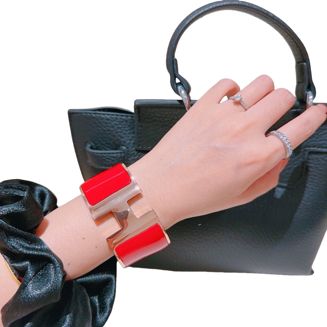 HMS001 33mm Large Metal enamel clip H bracelet - ccjewelryacc