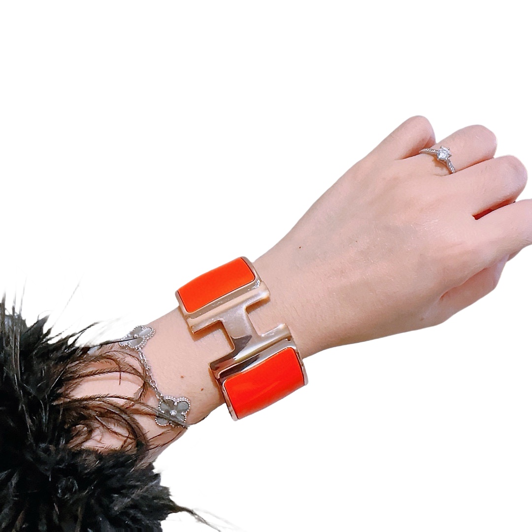 HMS001 33mm Large Metal enamel clip H bracelet - ccjewelryacc