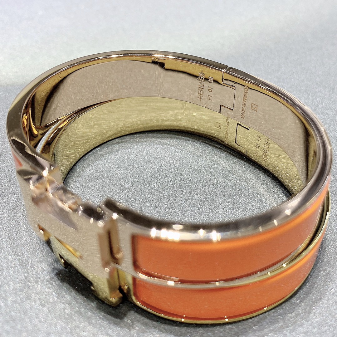 HMS018 12mm Metal enamel Clic H bracelet 17 - ccjewelryacc