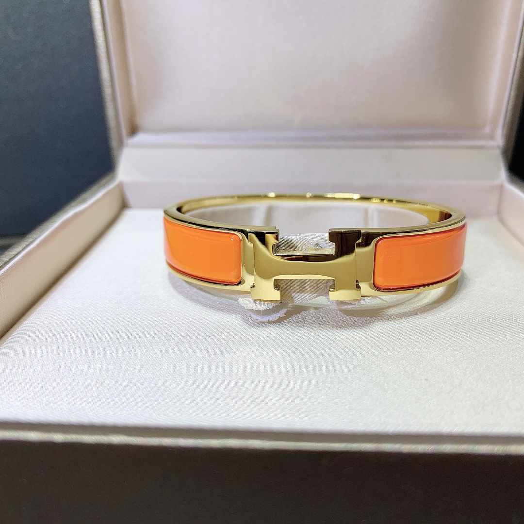 HMS018 12mm Metal enamel Clic H bracelet 17 - ccjewelryacc