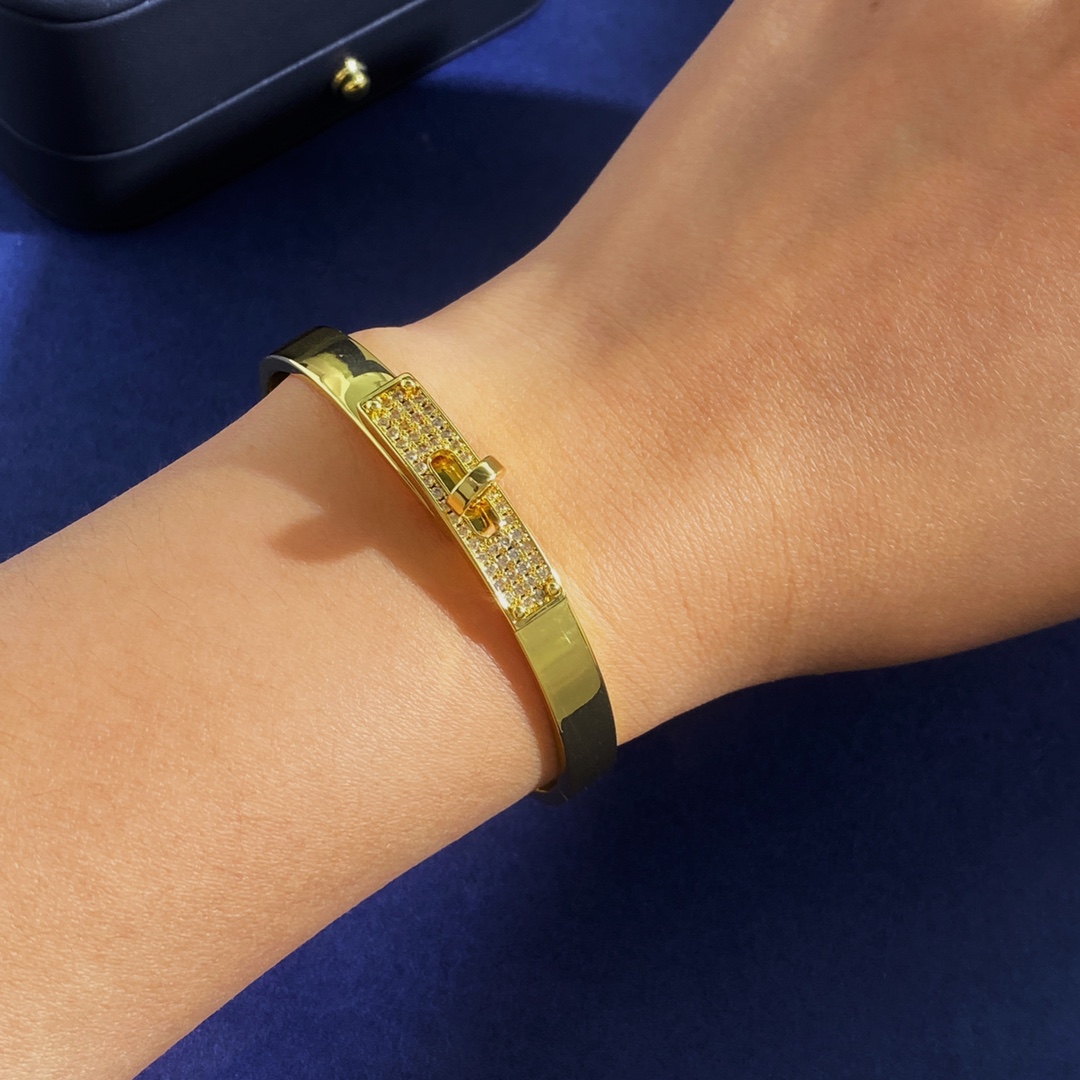 HMS059  Diamond Hermes Kelly bangle bracelet - ccjewelryacc