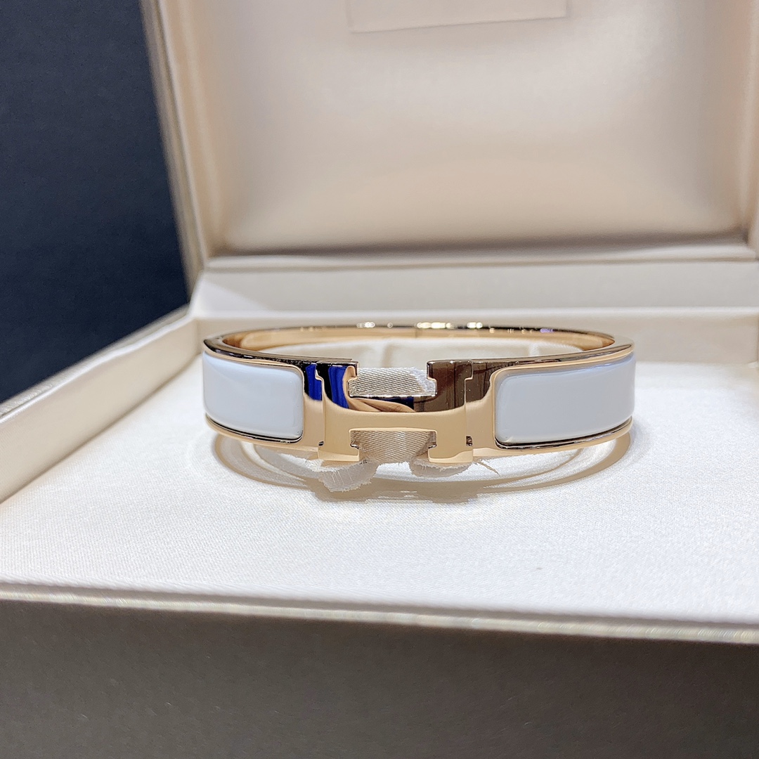 HMS043 12mm Metal enamel Clic H bracelet 17 - ccjewelryacc
