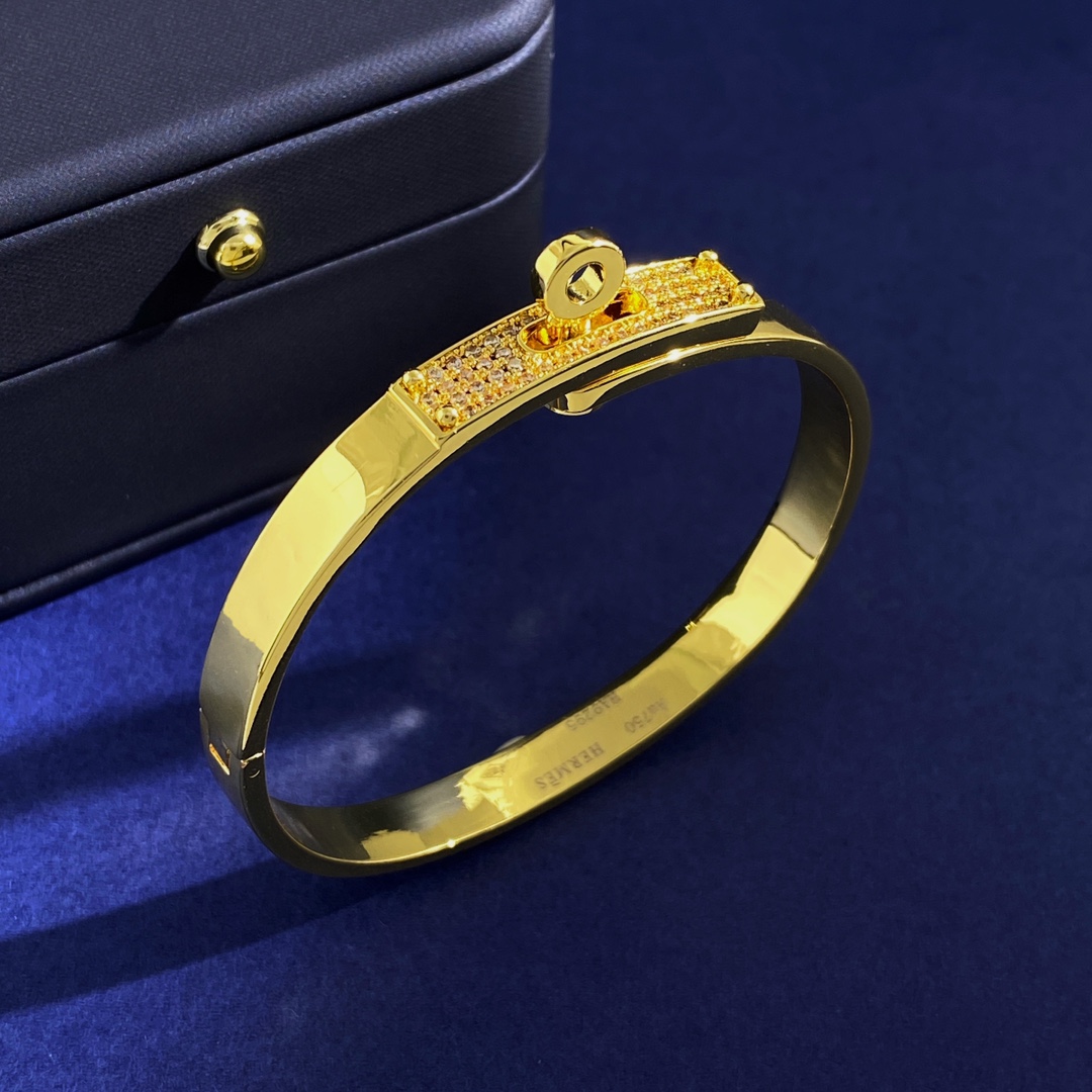 HMS059  Diamond Hermes Kelly bangle bracelet - ccjewelryacc