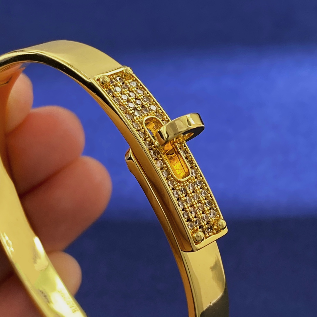 HMS059  Diamond Hermes Kelly bangle bracelet - ccjewelryacc