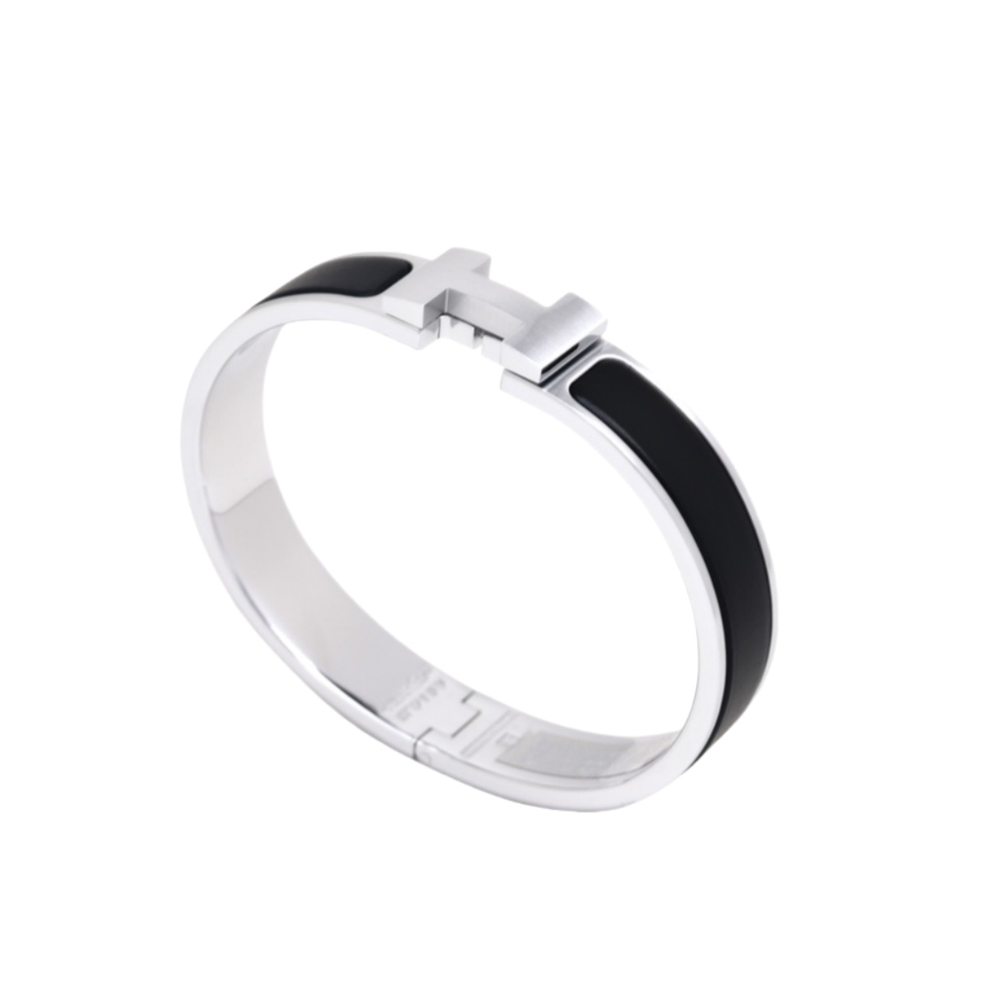 HMS031 Clic H So Black bracelet silver for men - ccjewelryacc