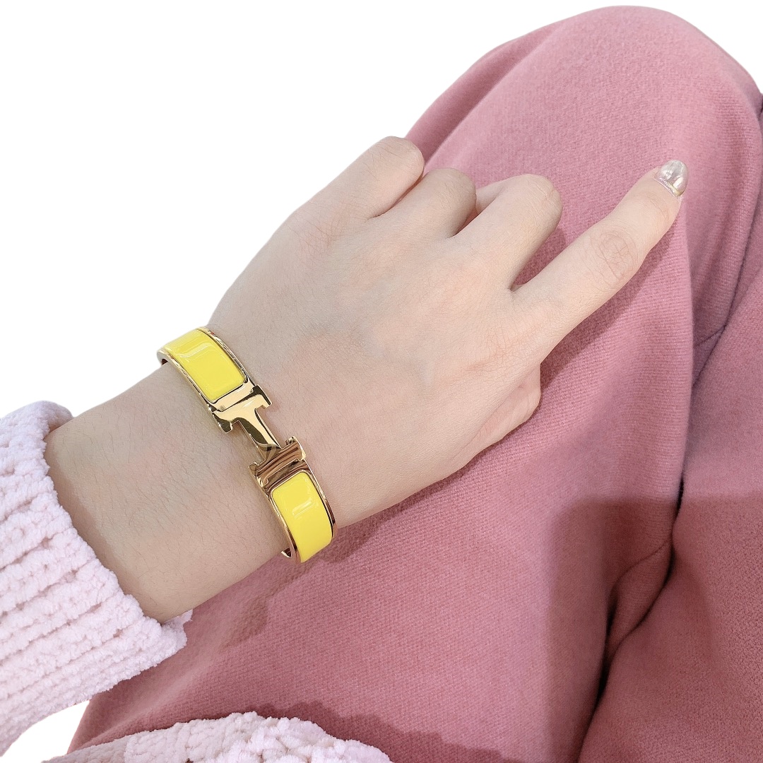 HMS021 12mm Metal enamel Clic H bracelet 17 - ccjewelryacc