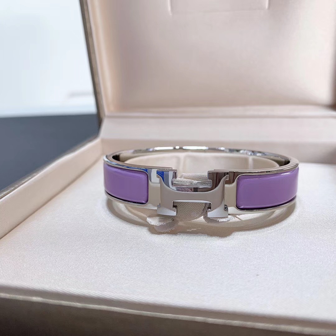 HMS019 12mm Metal enamel Clic H bracelet 17 - ccjewelryacc