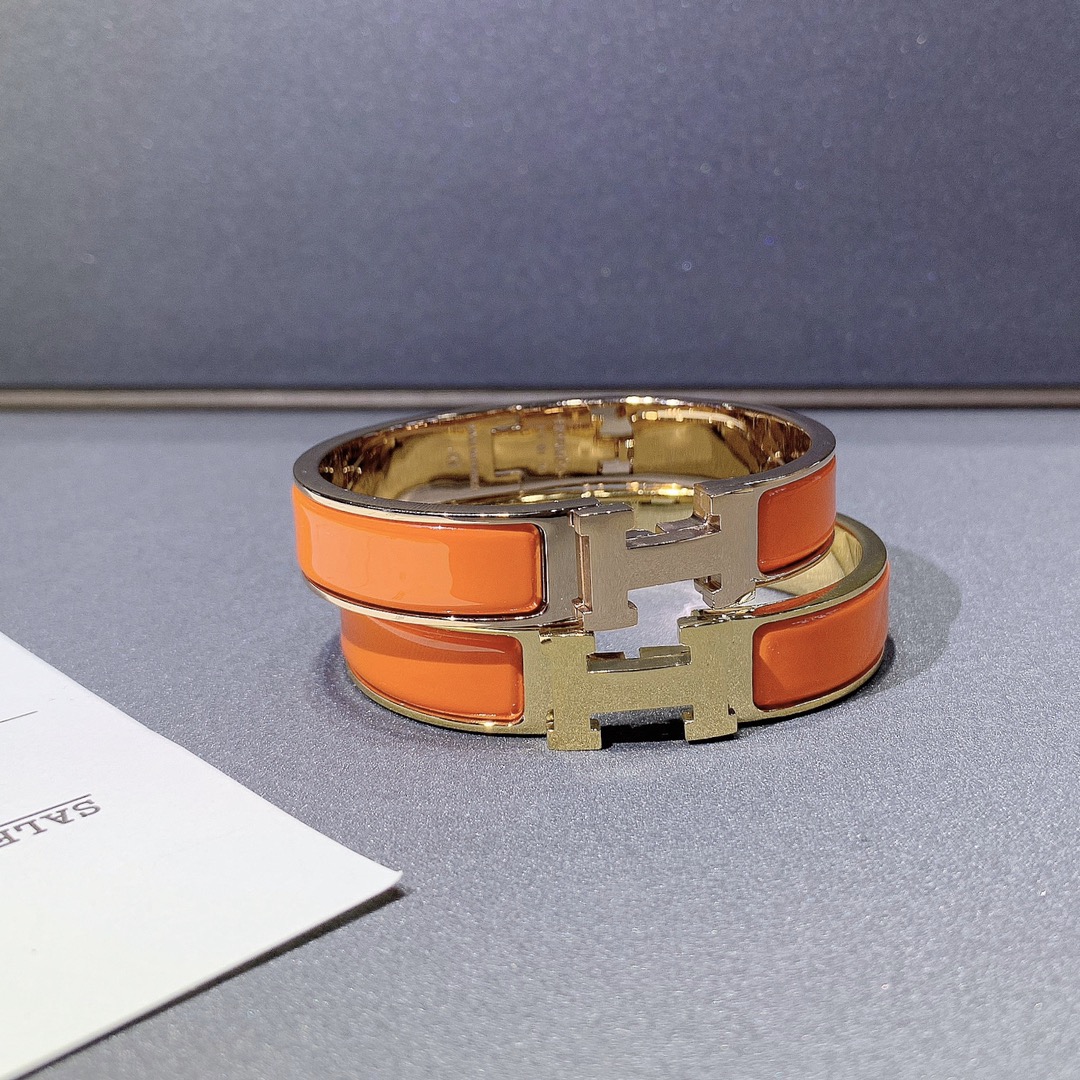 HMS018 12mm Metal enamel Clic H bracelet 17 - ccjewelryacc