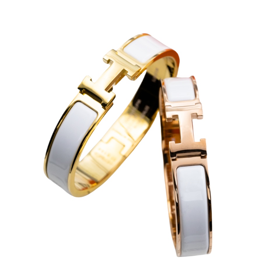 HMS026 12mm Metal enamel Clic H bracelet 17 - ccjewelryacc