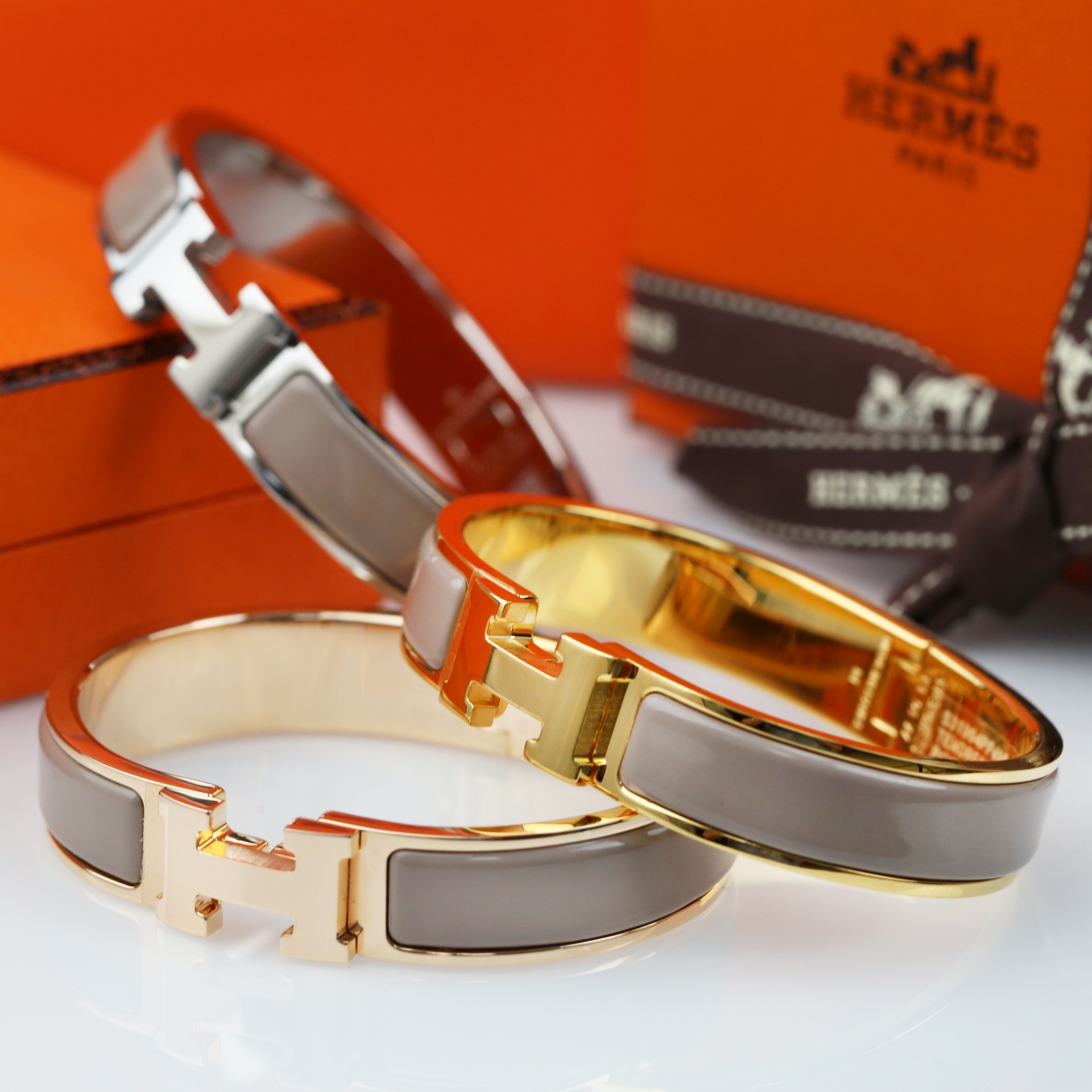 HMS017 12mm Metal enamel Clic H bracelet 17 - ccjewelryacc