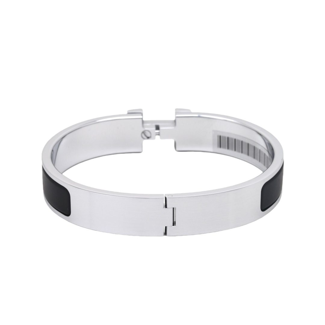 HMS031 Clic H So Black bracelet silver for men - ccjewelryacc