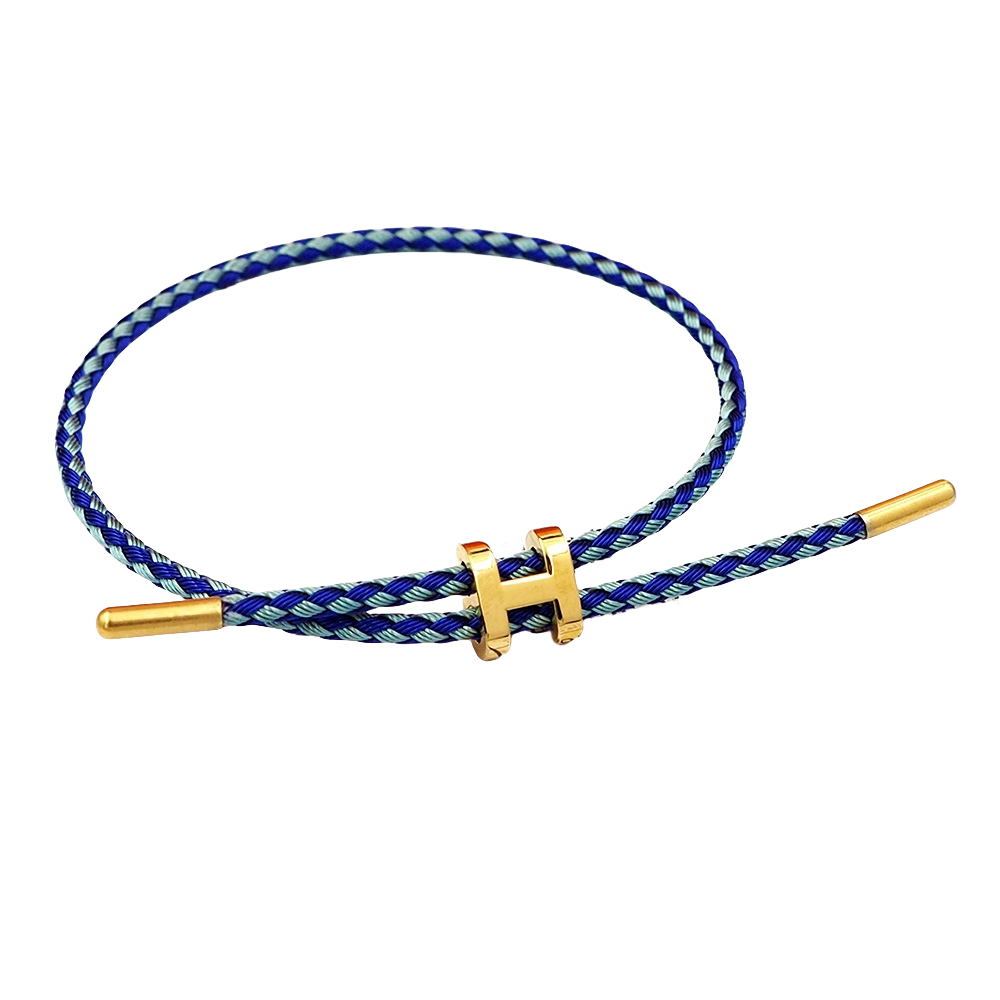 HMS042 H Steel and braided rope Bracelet Adjustable - ccjewelryacc
