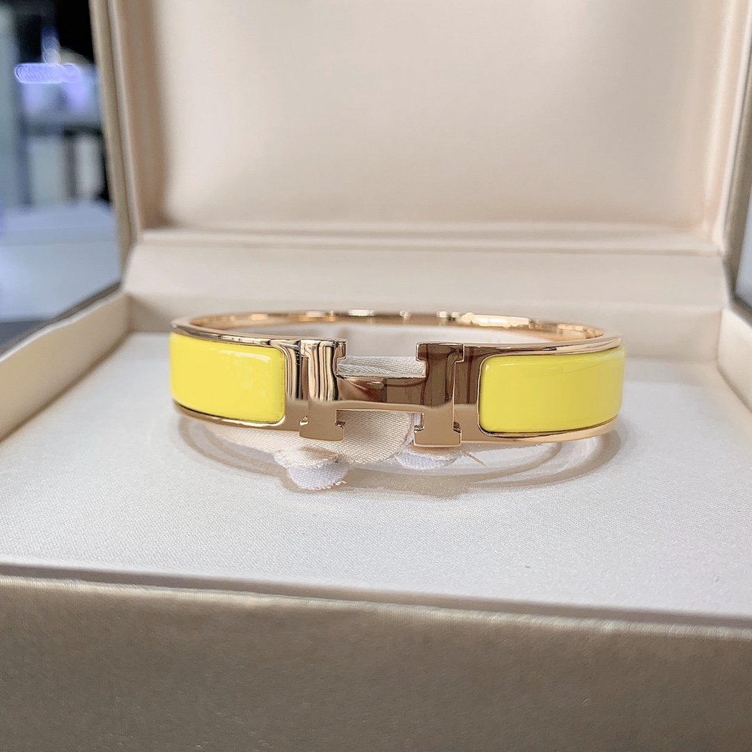 HMS021 12mm Metal enamel Clic H bracelet 17 - ccjewelryacc