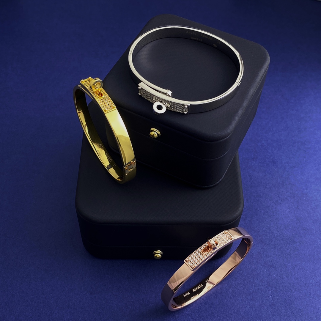 HMS059  Diamond Hermes Kelly bangle bracelet - ccjewelryacc