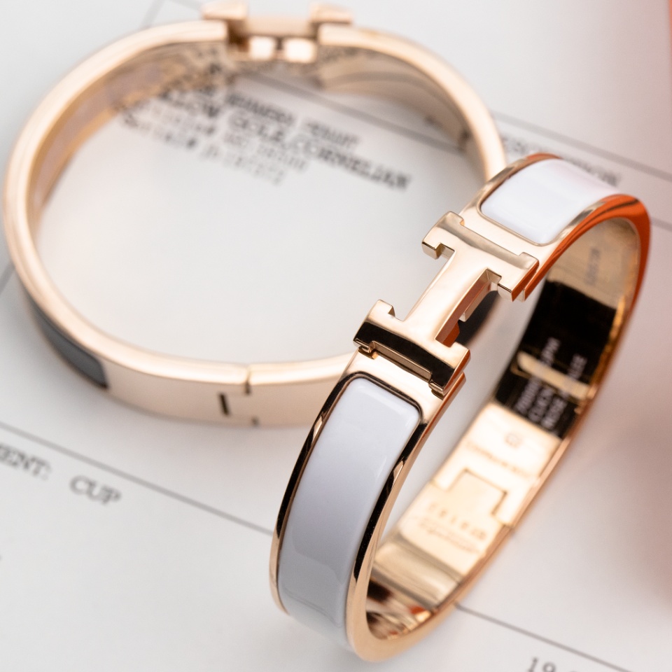 HMS026 12mm Metal enamel Clic H bracelet 17 - ccjewelryacc