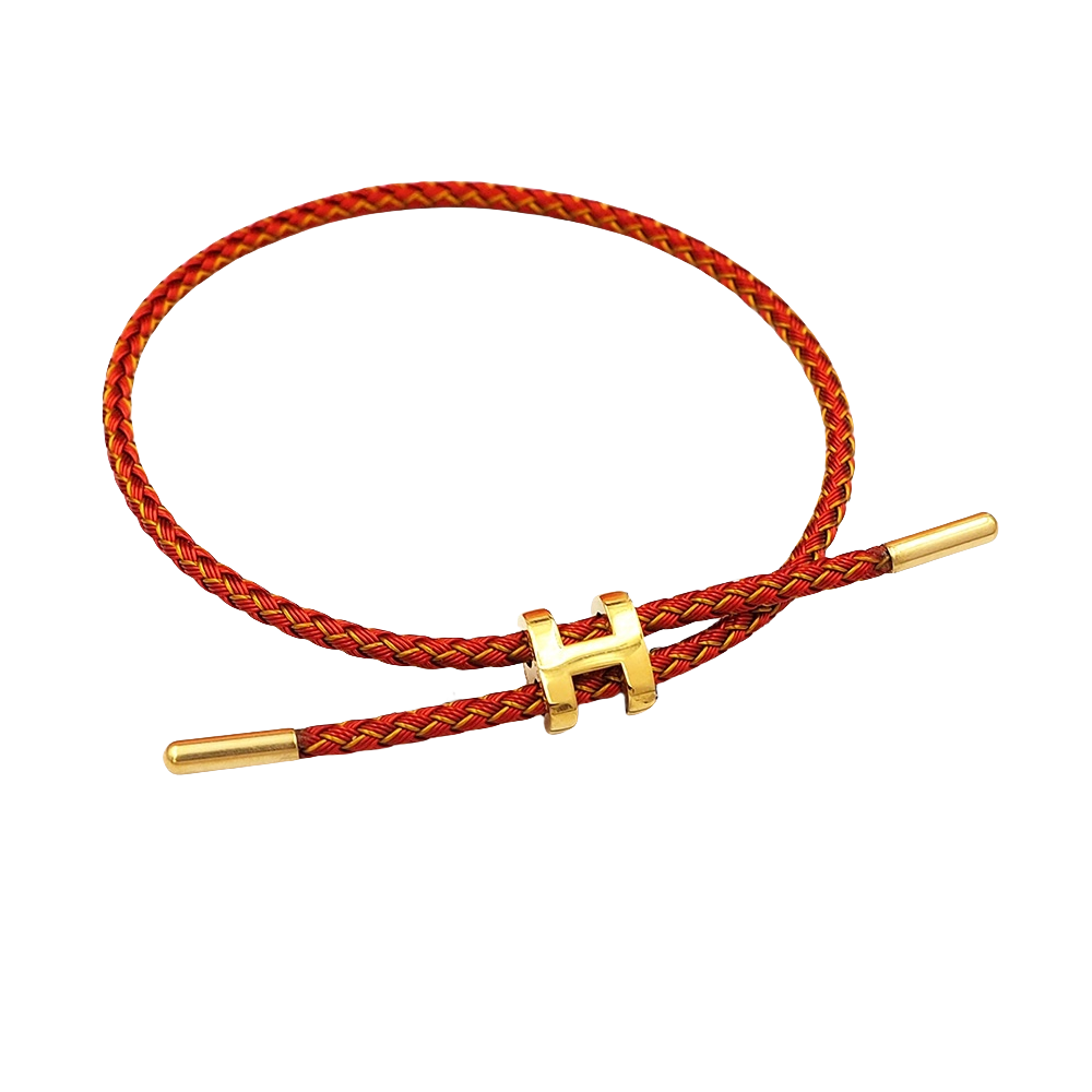HMS042 H Steel and braided rope Bracelet Adjustable - ccjewelryacc